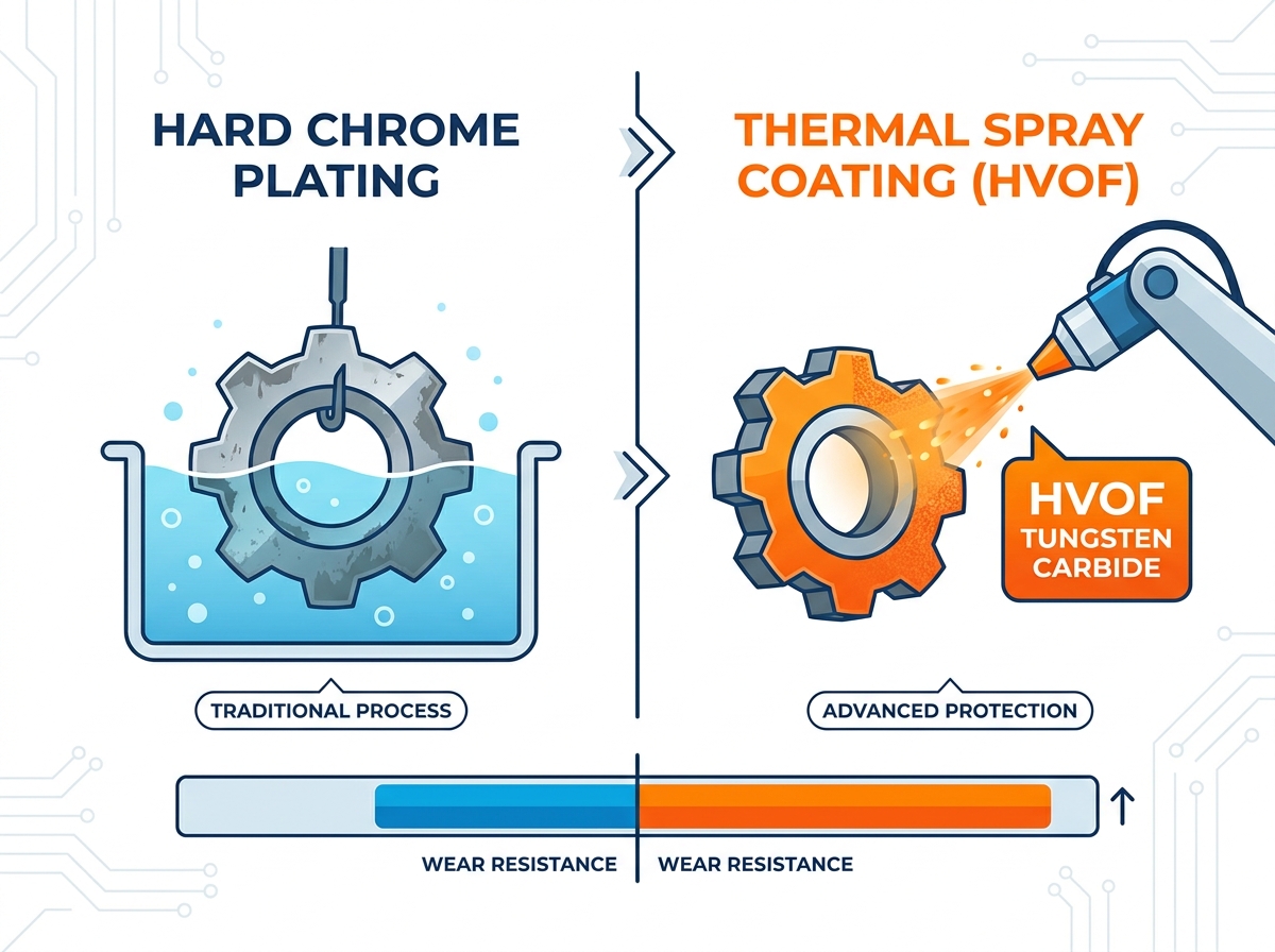 HVOF tungsten carbide coating application process