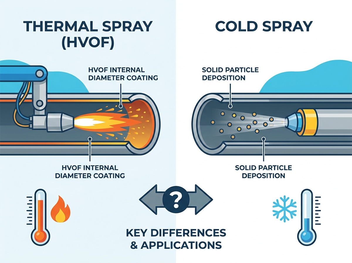 HVOF internal diameter coating process applied to industrial cylinder