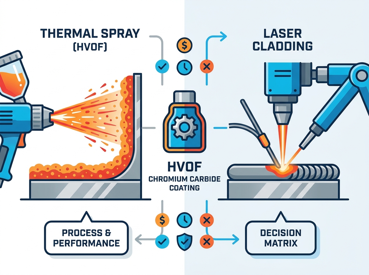 HVOF chromium carbide coating application on industrial component